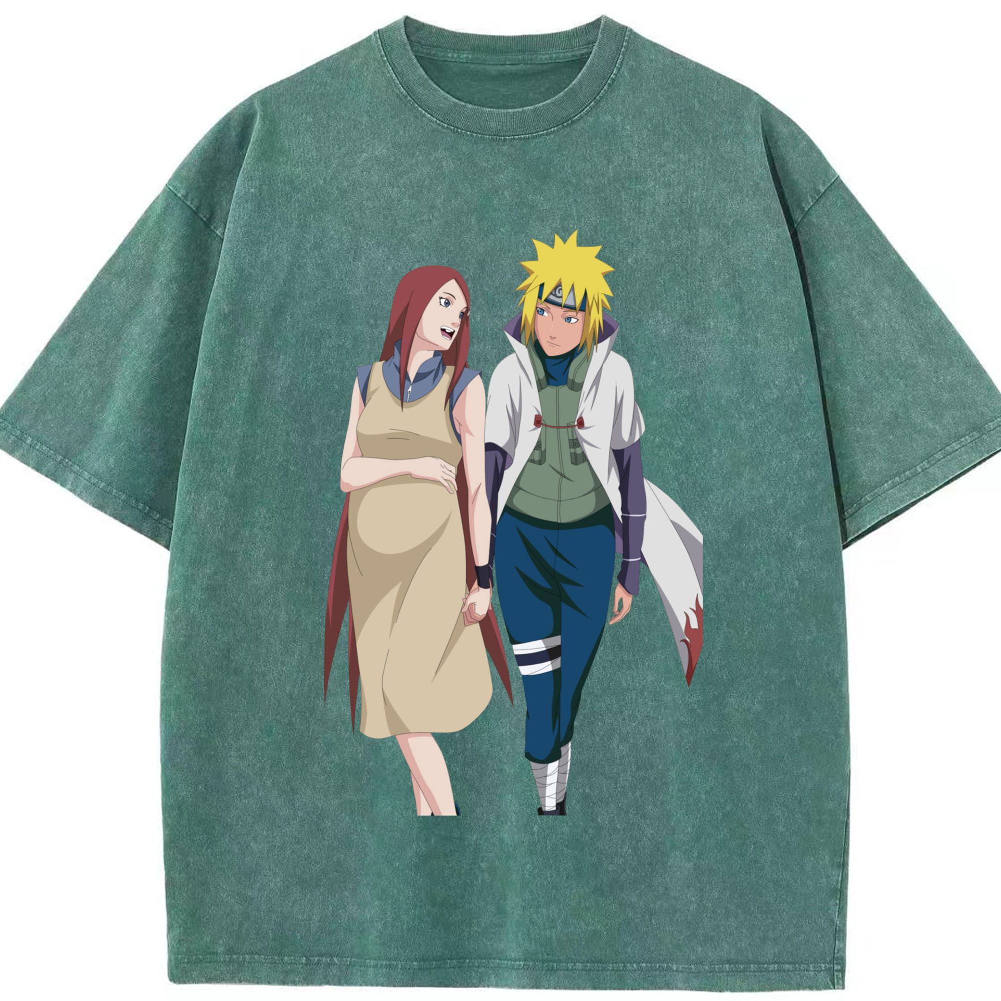 （画像用） NARUTO -ナルト- 波風 ミナト Namikaze Minato 綿100% ヴィンテージ風 半袖Tシャツ（フロントプリント）
